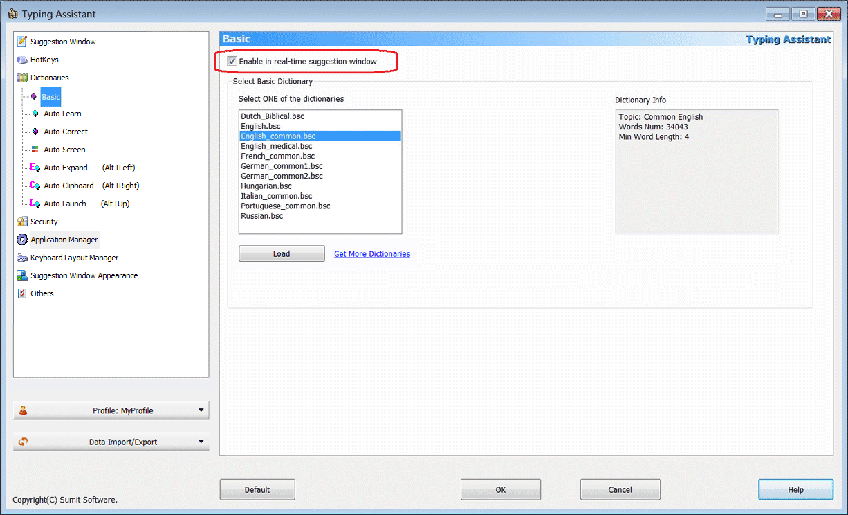Typing Assistant demo